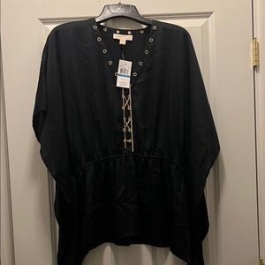 Michael Kors Black Blouse with Gold Accents